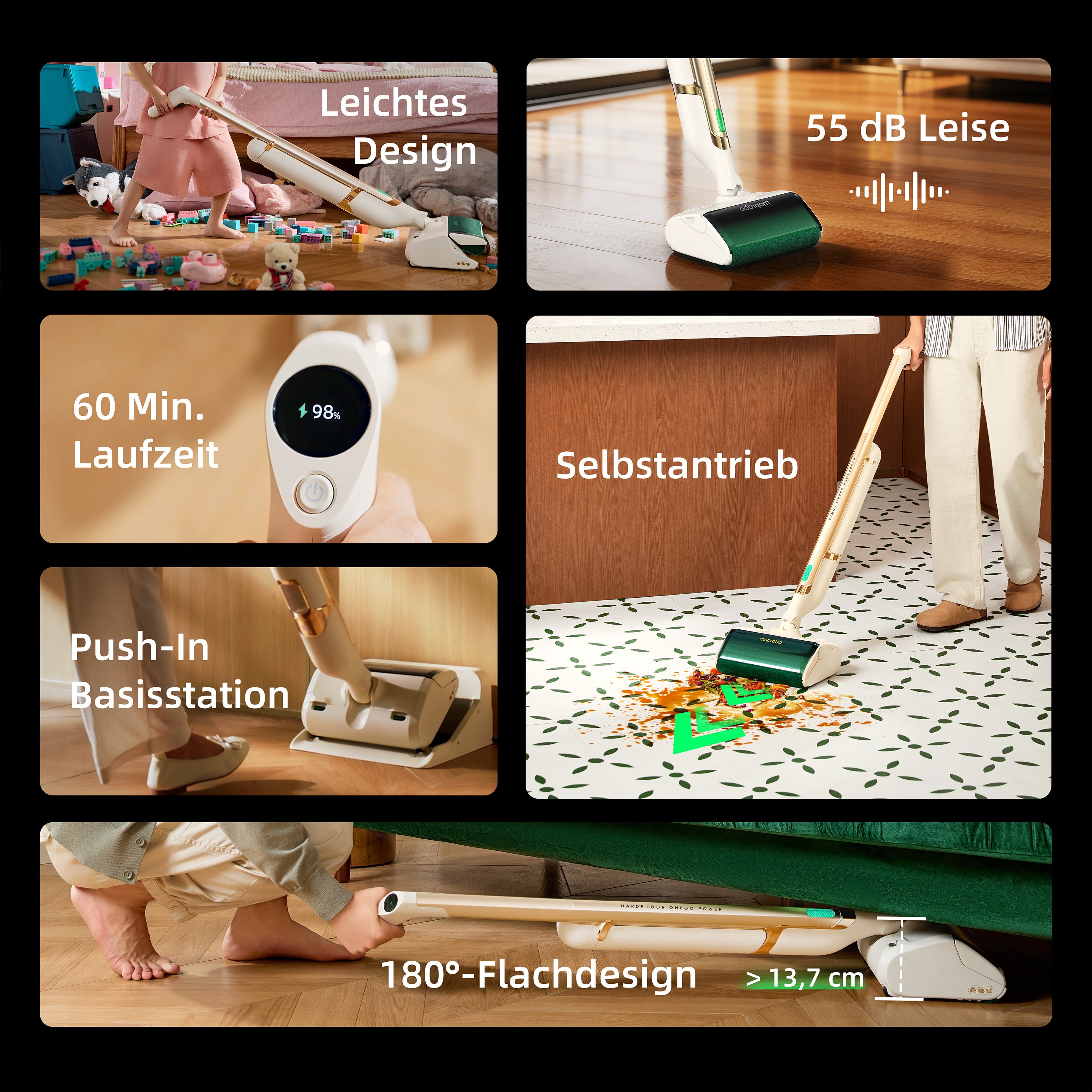 Moprobo Cordless 4 in 1 Pickup Mop M1 Gold — EU Version