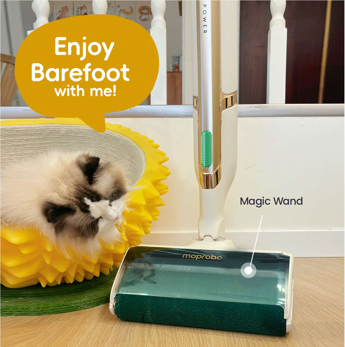 Moprobo Cordless 4 in 1 Pickup Mop M1 Gold — EU Version